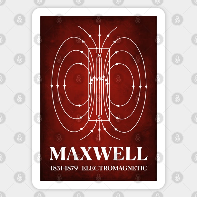 Magnetic lines James Clerk Maxwell electromagnetic waves Poster Sticker by labstud